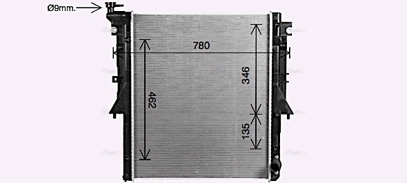 Радіатор, система охолодження двигуна   MT2281   AVA QUALITY COOLING