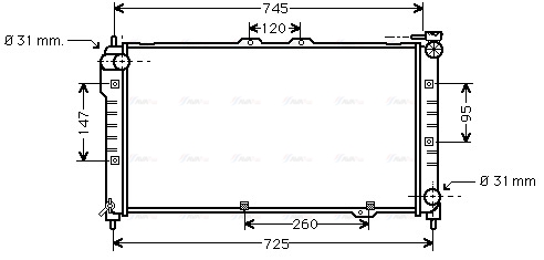 Радиатор, охлаждение двигателя   MZ2101   AVA QUALITY COOLING