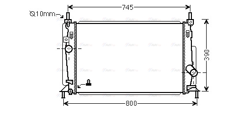 Радіатор, система охолодження двигуна   MZ2237   AVA QUALITY COOLING