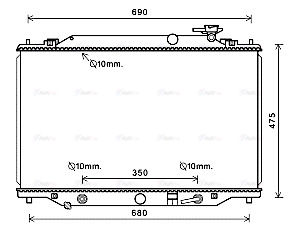Радиатор, охлаждение двигателя   MZ2274   AVA QUALITY COOLING