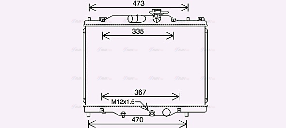 Радіатор, система охолодження двигуна   MZ2291   AVA QUALITY COOLING