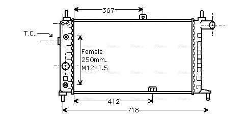Радіатор, система охолодження двигуна   OL2065   AVA QUALITY COOLING