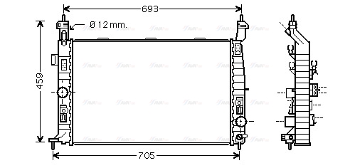 Радіатор, система охолодження двигуна   OL2348   AVA QUALITY COOLING