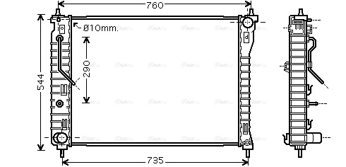 Радіатор, система охолодження двигуна   OL2434   AVA QUALITY COOLING