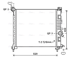 Радіатор, система охолодження двигуна   OL2562   AVA QUALITY COOLING