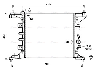 Радиатор, охлаждение двигателя   OL2568   AVA QUALITY COOLING