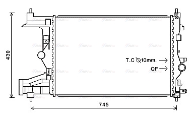 Радиатор, охлаждение двигателя   OLA2484   AVA QUALITY COOLING