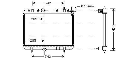 Радіатор, система охолодження двигуна   PE2267   AVA QUALITY COOLING