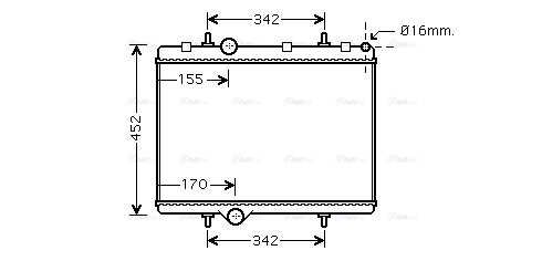 Радіатор, система охолодження двигуна   PE2281   AVA QUALITY COOLING