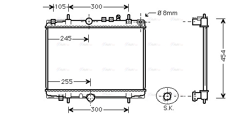 Радіатор, система охолодження двигуна   PEA2208   AVA QUALITY COOLING