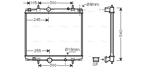 Радиатор, охлаждение двигателя   PEA2237   AVA QUALITY COOLING