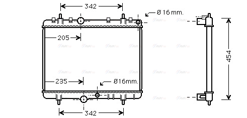 Радіатор, система охолодження двигуна   PEA2249   AVA QUALITY COOLING