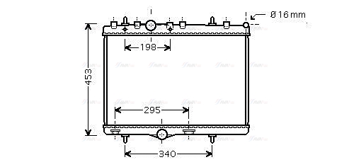 Радіатор, система охолодження двигуна   PEA2255   AVA QUALITY COOLING