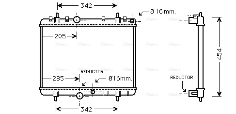 Радиатор, охлаждение двигателя   PEA2280   AVA QUALITY COOLING