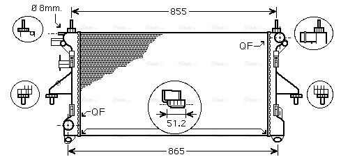 Радіатор, система охолодження двигуна   PEA2309   AVA QUALITY COOLING