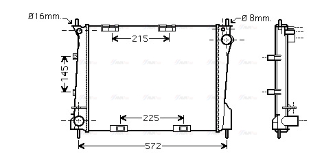 Радиатор, охлаждение двигателя   RT2371   AVA QUALITY COOLING