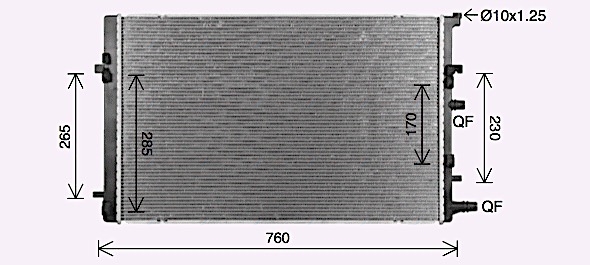 Радиатор, охлаждение двигателя   RT2682   AVA QUALITY COOLING