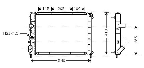 Радіатор, система охолодження двигуна   RTA2231   AVA QUALITY COOLING
