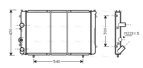 Радіатор, система охолодження двигуна   RTA2274   AVA QUALITY COOLING