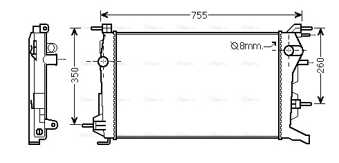 Радиатор, охлаждение двигателя   RTA2460   AVA QUALITY COOLING