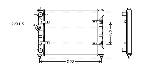 Радиатор, охлаждение двигателя   ST2023   AVA QUALITY COOLING