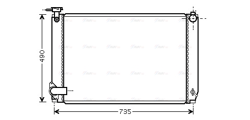 Радіатор, система охолодження двигуна   TO2462   AVA QUALITY COOLING