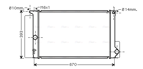 Радіатор, система охолодження двигуна   TOA2397   AVA QUALITY COOLING