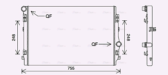 Радіатор, система охолодження двигуна   VN2398   AVA QUALITY COOLING