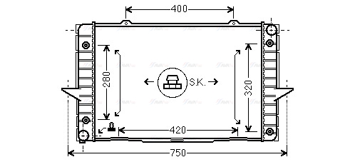 Радіатор, система охолодження двигуна   VO2093   AVA QUALITY COOLING