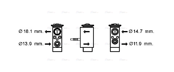 Розширювальний клапан, система кондиціонування повітря   BW1432   AVA QUALITY COOLING
