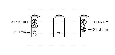 Розширювальний клапан, система кондиціонування повітря   DN1258   AVA QUALITY COOLING