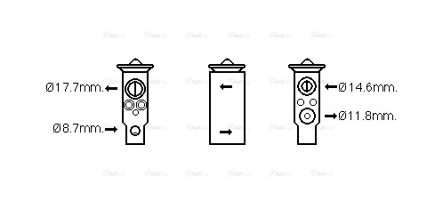 Розширювальний клапан, система кондиціонування повітря   DN1380   AVA QUALITY COOLING