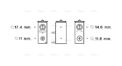 Розширювальний клапан, система кондиціонування повітря   PE1376   AVA QUALITY COOLING