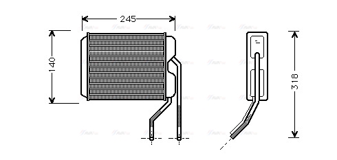 Теплообмінник, система опалення салону   DWA6026   AVA QUALITY COOLING