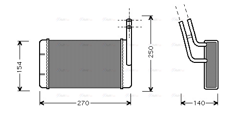 Теплообмінник, система опалення салону   FD6132   AVA QUALITY COOLING