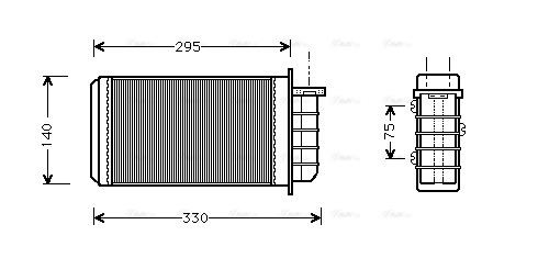 Теплообменник, отопление салона   FT6183   AVA QUALITY COOLING