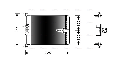 Теплообмінник, система опалення салону   MS6187   AVA QUALITY COOLING