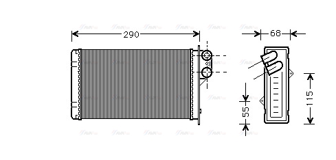 Теплообмінник, система опалення салону   PE6100   AVA QUALITY COOLING