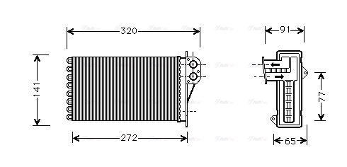 Теплообмінник, система опалення салону   PE6199   AVA QUALITY COOLING