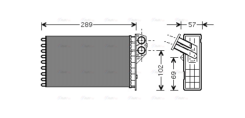 Теплообмінник, система опалення салону   PEA6226   AVA QUALITY COOLING