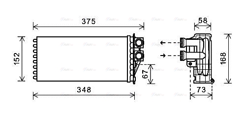 Теплообменник, отопление салона   PEA6359   AVA QUALITY COOLING