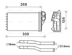 Теплообменник, отопление салона   PEA6397   AVA QUALITY COOLING