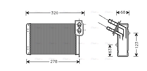 Теплообменник, отопление салона   RT6048   AVA QUALITY COOLING