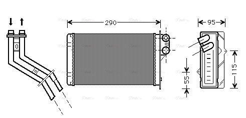 Теплообмінник, система опалення салону   RT6227   AVA QUALITY COOLING