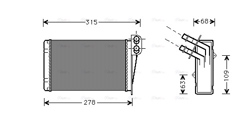 Теплообменник, отопление салона   RT6228   AVA QUALITY COOLING