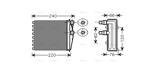 Теплообмінник, система опалення салону   RT6380   AVA QUALITY COOLING