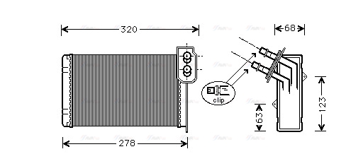 Теплообменник, отопление салона   RTA6099   AVA QUALITY COOLING