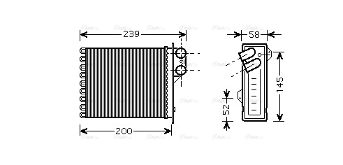 Теплообмінник, система опалення салону   RTA6398   AVA QUALITY COOLING