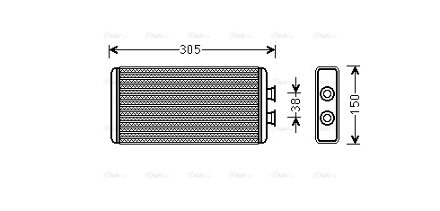 Теплообмінник, система опалення салону   TO6693   AVA QUALITY COOLING