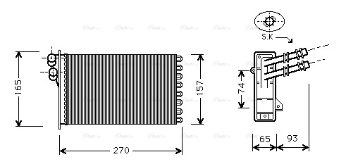 Теплообмінник, система опалення салону   VN6173   AVA QUALITY COOLING